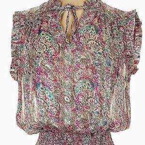 Maison D' Amelie Floral Print Blouse